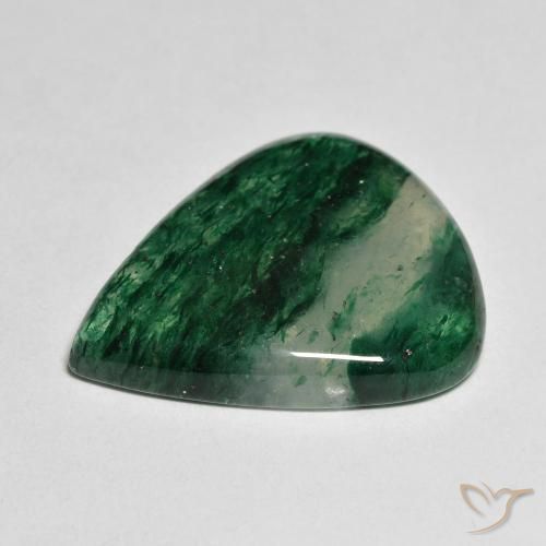 Aventurine vert naturelle en forme de poire, 18,01 ct, translucide