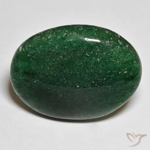 22.76ct Naturel Vert moyen Aventurine, ovale, Translucide