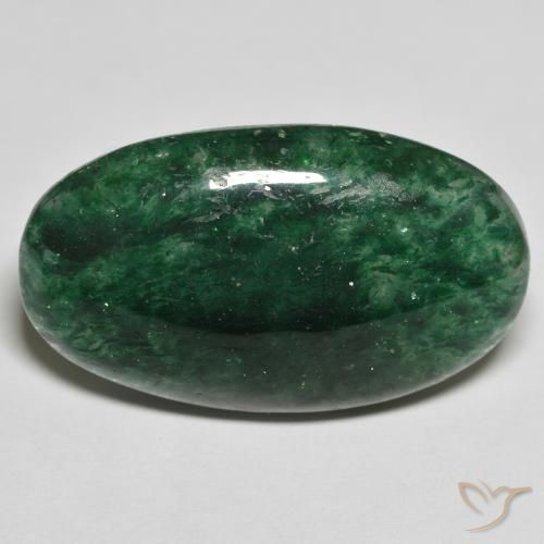 Aventurine Vert foncé naturelle ovale, 23.00 ct, Translucide