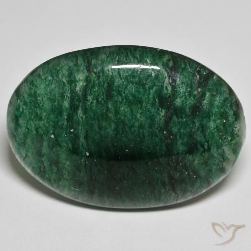 Aventurine Vert naturelle ovale, 27.84 ct, Translucide