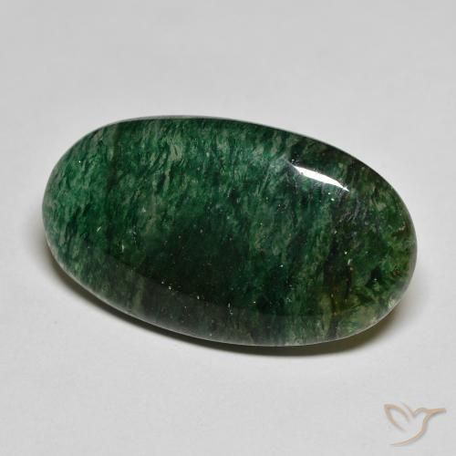 Aventurine Vert forêt frais naturelle ovale, 20.09 ct, Translucide