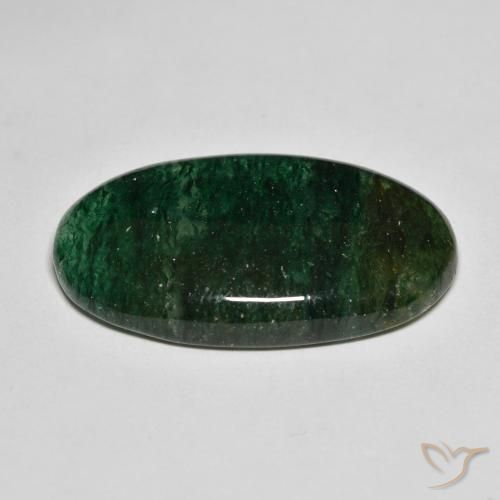 Aventurine Vert forêt frais naturelle ovale, 20.09 ct, Translucide