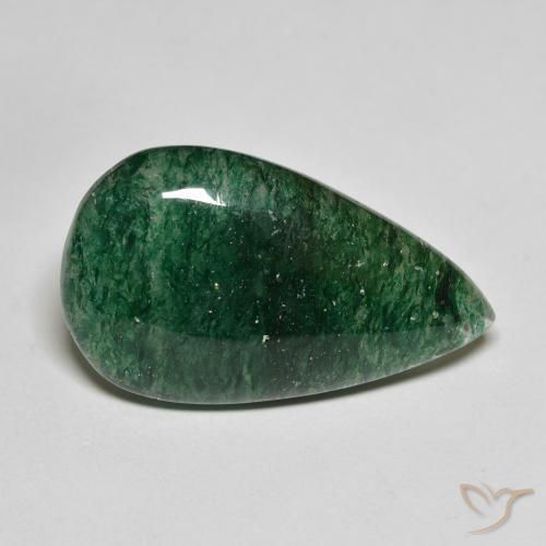 Aventurine Forêt verte naturelle En forme de poire, 12.63 ct, Translucide