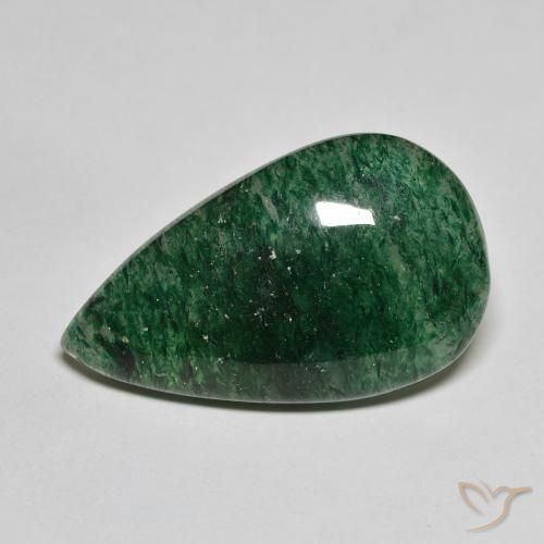 Aventurine Forêt verte naturelle En forme de poire, 12.63 ct, Translucide