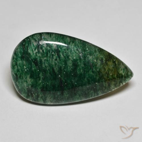 22.73ct Naturel Vert forêt frais Aventurine, En forme de poire, Translucide