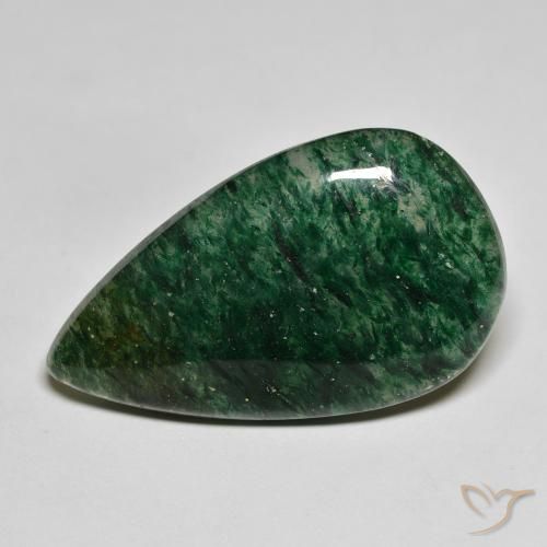 Aventurine Vert forêt frais naturelle En forme de poire, 22.73 ct, Translucide