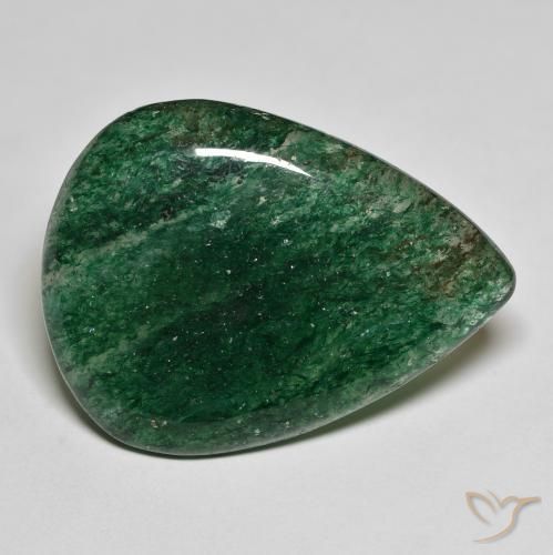26.04ct Naturel Vert foncé Aventurine, En forme de poire, Translucide