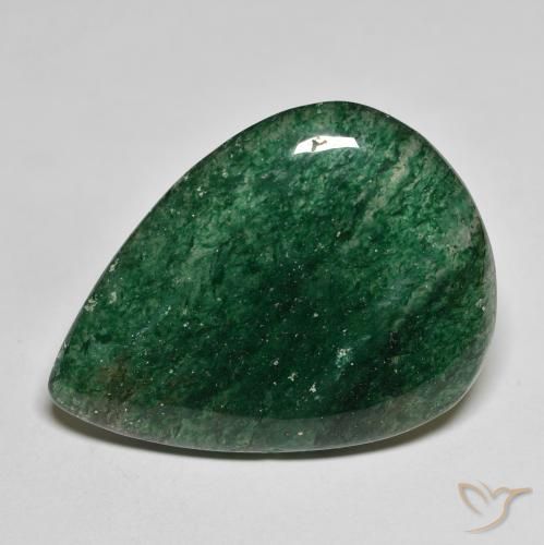 Aventurine Vert foncé naturelle En forme de poire, 26.04 ct, Translucide