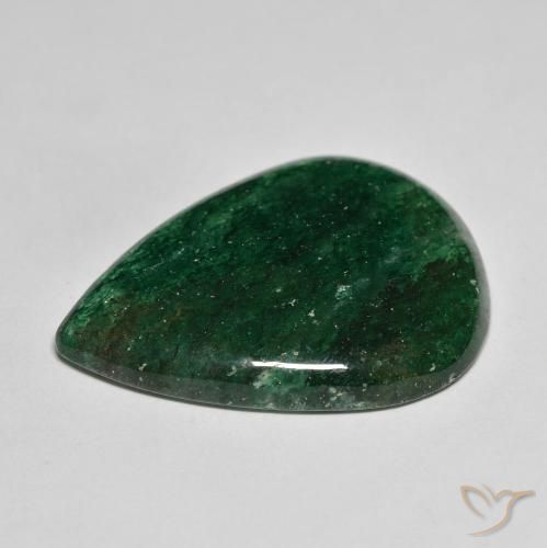 Aventurine Vert foncé naturelle En forme de poire, 26.04 ct, Translucide