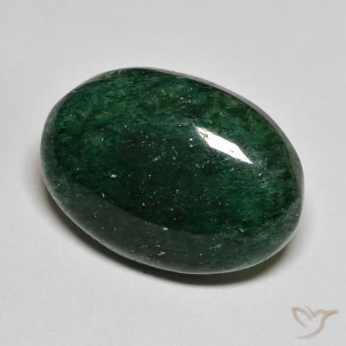 Aventurine Vert forêt frais naturelle ovale, 14.88 ct, Translucide