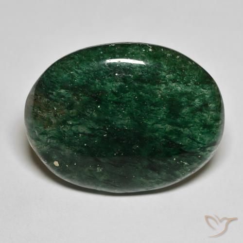 22.21ct Naturel Forêt verte Aventurine, ovale, Translucide