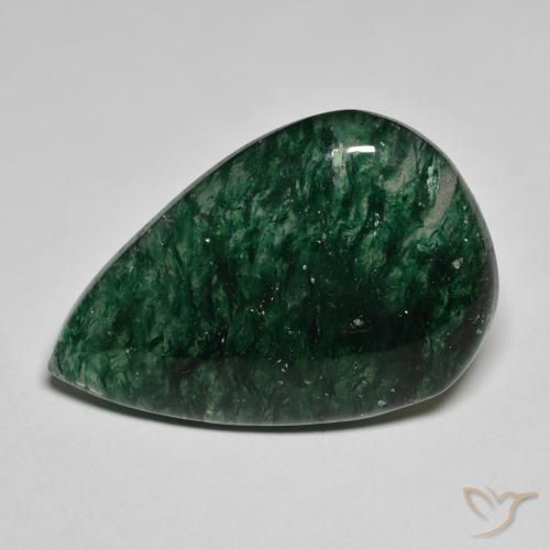 21.15ct Naturel Vert forêt frais Aventurine, En forme de poire, Translucide