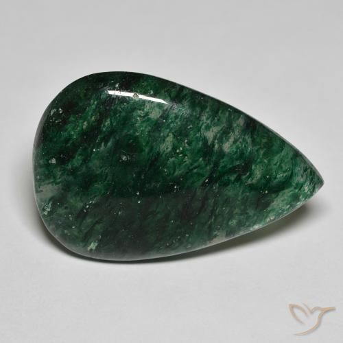 Aventurine Vert forêt frais naturelle En forme de poire, 21.15 ct, Translucide