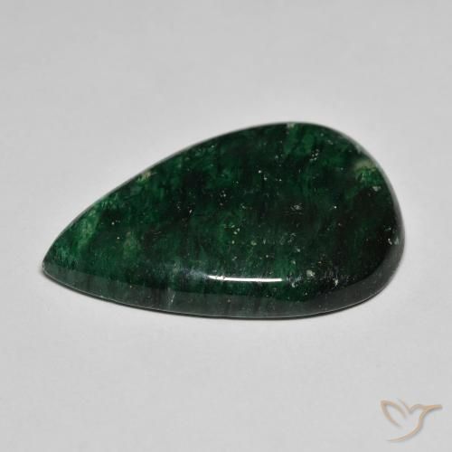 Aventurine Vert forêt frais naturelle En forme de poire, 21.15 ct, Translucide
