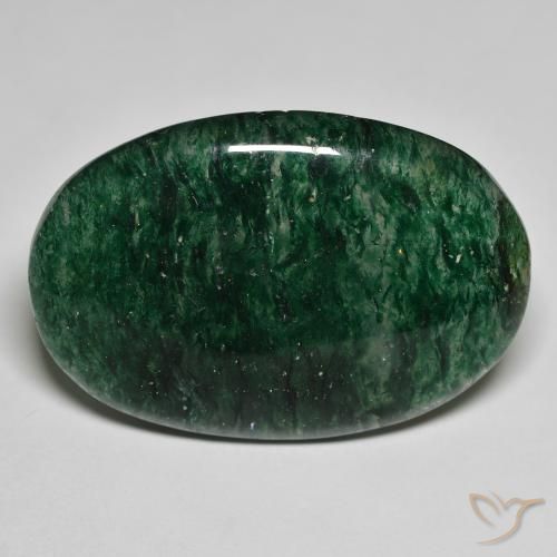 Aventurine Vert foncé naturelle Coupe ovale, 30.95 ct, Translucide