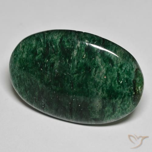 Aventurine Vert foncé naturelle Coupe ovale, 30.95 ct, Translucide