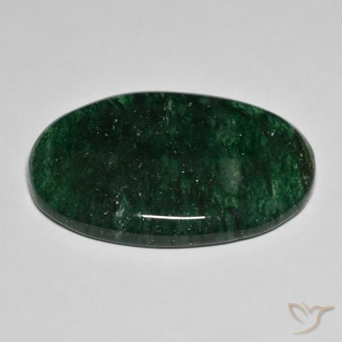 Aventurine Vert foncé naturelle Coupe ovale, 30.95 ct, Translucide