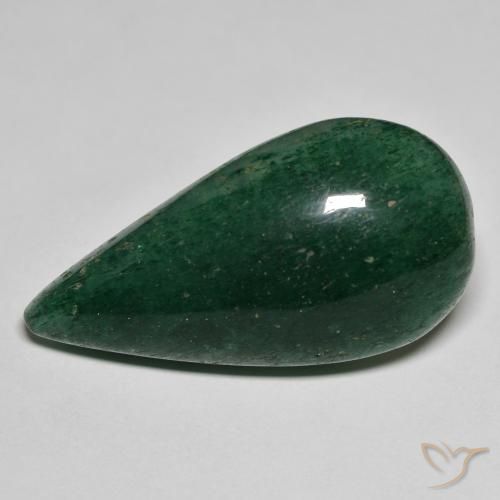 25.09ct Naturel Forêt verte Aventurine, En forme de poire, Translucide