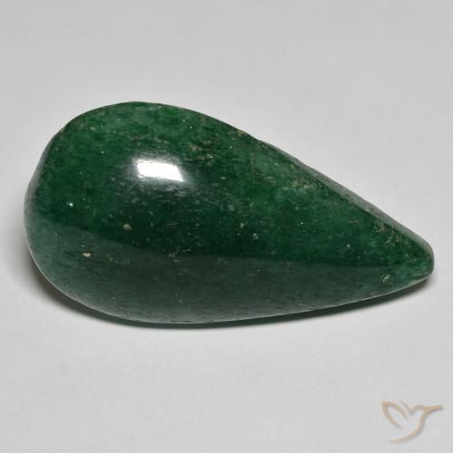 Aventurine Forêt verte naturelle En forme de poire, 25.09 ct, Translucide