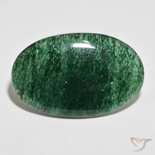 32.45ct Naturel Vert foncé Aventurine, ovale, Translucide