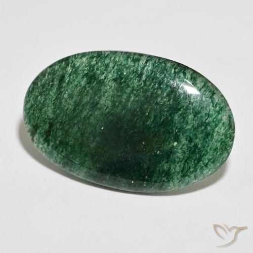 Aventurine Vert foncé naturelle ovale, 32.45 ct, Translucide