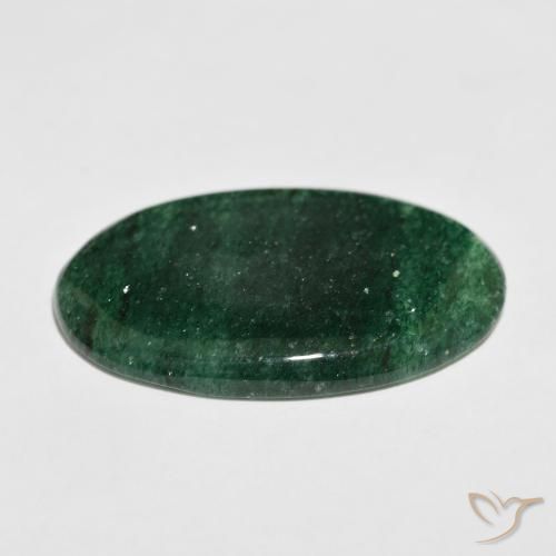 Aventurine Vert foncé naturelle ovale, 32.45 ct, Translucide