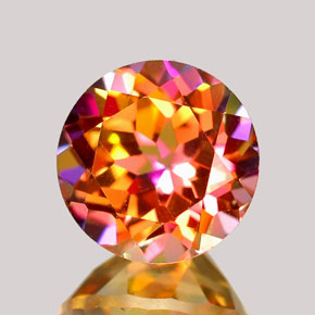 Topaze azotic multicolore naturelle coupe roude, 2,63 ct, VVS-VS