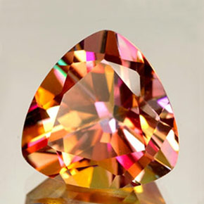 Topaze azotic multicolore naturelle trillion, 11,78 ct, VVS-VS