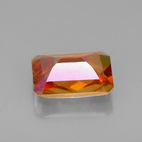 Topaze azotic multicolore naturelle taille émeraude, 1,63 ct, VVS