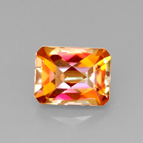 Topaze azotic multicolore naturelle taille émeraude, 2,17 ct, VVS