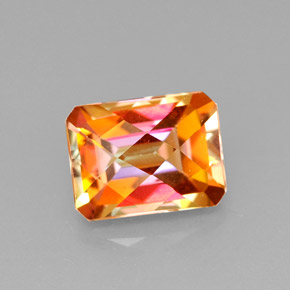 Topaze azotic multicolore naturelle taille émeraude, 2,17 ct, VVS