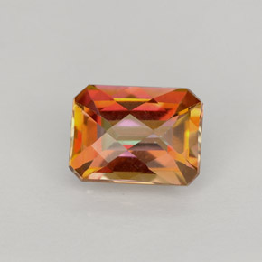 Topaze azotic multicolore naturelle taille émeraude, 1,86 ct, VVS-VS