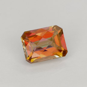 Topaze azotic multicolore naturelle taille émeraude, 1,86 ct, VVS-VS