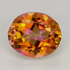 Topaze azotic multicolore naturelle coupe ovale, 5,63 ct, VS