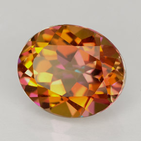 Topaze azotic multicolore naturelle coupe ovale, 5,63 ct, VS