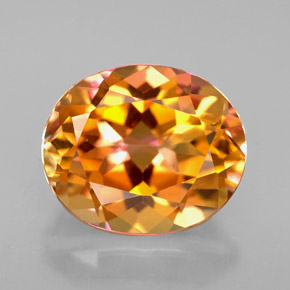 Topaze azotic multicolore naturelle coupe ovale, 5,36 ct, VVS-VS