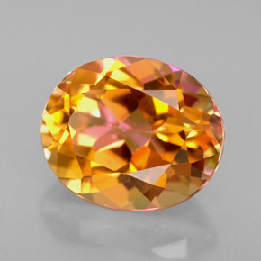 Topaze azotic multicolore naturelle coupe ovale, 5,36 ct, VVS-VS