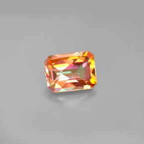 Topaze azotic multicolore naturelle taille émeraude, 1,98 ct, VS