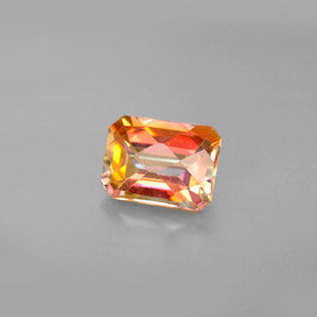 Topaze azotic multicolore naturelle taille émeraude, 1,98 ct, VS