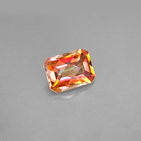 Topaze azotic multicolore naturelle taille émeraude, 1,85 ct, VVS-VS