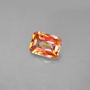 Topaze azotic multicolore naturelle taille émeraude, 1,85 ct, VVS-VS
