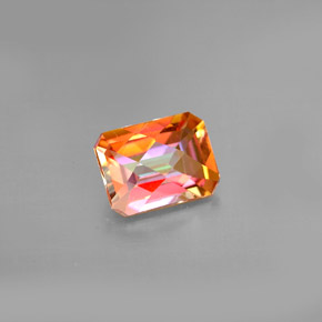 Topaze azotic multicolore naturelle taille émeraude, 1,92 ct, VS