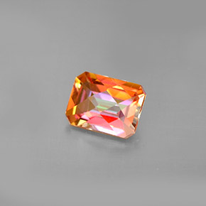 Topaze azotic multicolore naturelle taille émeraude, 1,92 ct, VS