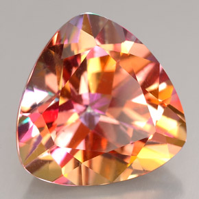 Topaze azotic multicolore naturelle trillion, 11,98 ct, VVS