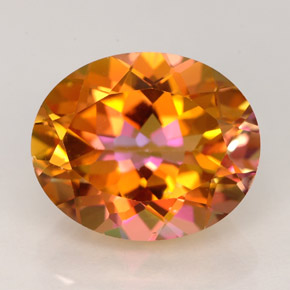 Topaze azotic multicolore naturelle coupe ovale, 5,85 ct, VVS-VS