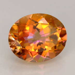 Topaze azotic multicolore naturelle coupe ovale, 5,85 ct, VVS-VS