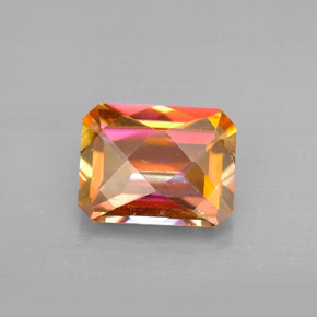 Topaze azotic multicolore naturelle taille émeraude, 2,36 ct, VVS-VS
