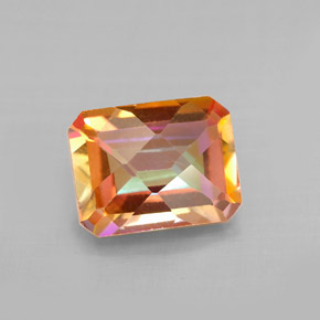 Topaze azotic partie supérieure arc-en-ciel naturelle taille émeraude, 2,63 ct, VVS-VS