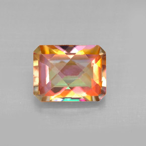 Topaze azotic multicolore naturelle taille émeraude, 2,80 ct, VVS-VS