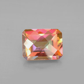 Topaze azotic multicolore naturelle taille émeraude, 2,56 ct, VS